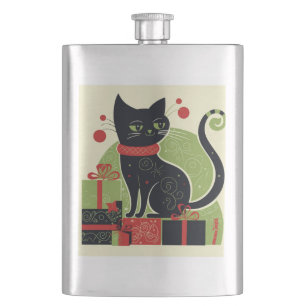 Schwarze Katze Flachmann