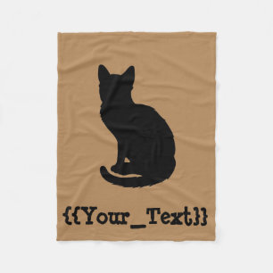 Schwarze Katze Fleecedecke