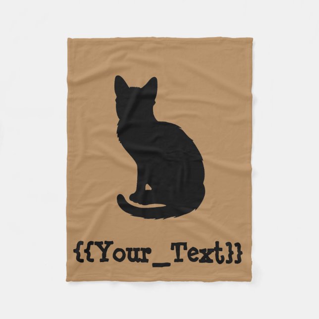 Schwarze Katze Fleecedecke (Vorderseite)