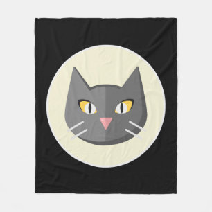 Schwarze Katze Fleecedecke