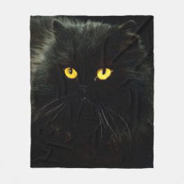 Schwarze Katze Fleecedecke