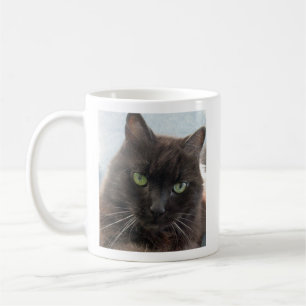 Schwarze Katze Foto Personalisierter Name  Kaffeetasse