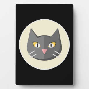Schwarze Katze Fotoplatte