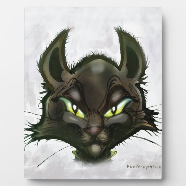 Schwarze Katze Fotoplatte (Vorderseite)