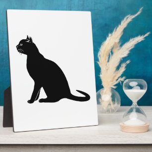 Schwarze Katze Fotoplatte