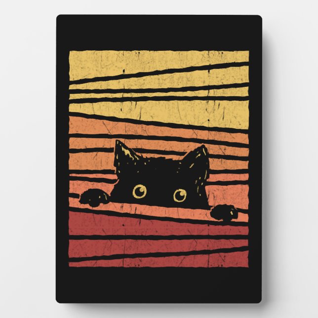 Schwarze Katze Fotoplatte (Vorderseite)