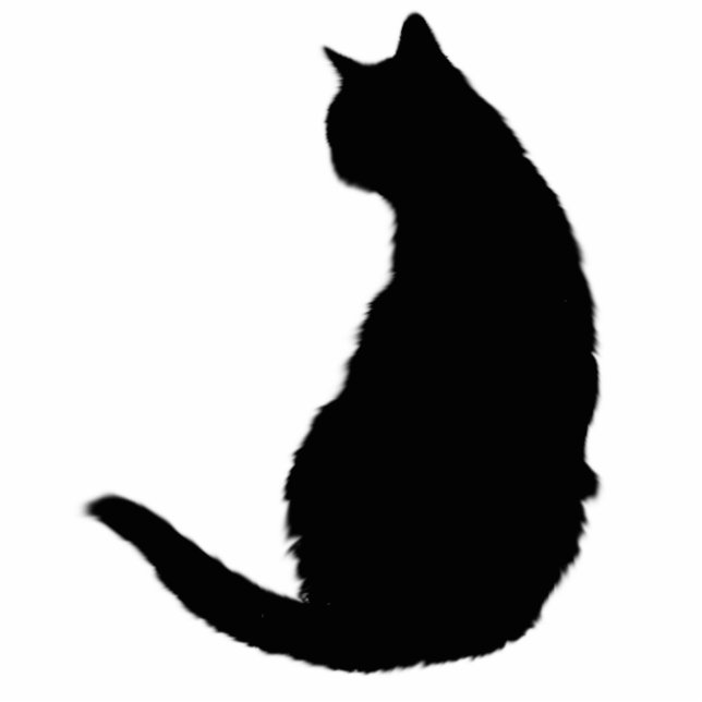 Schwarze Katze Freistehende Fotoskulptur (Vorne)