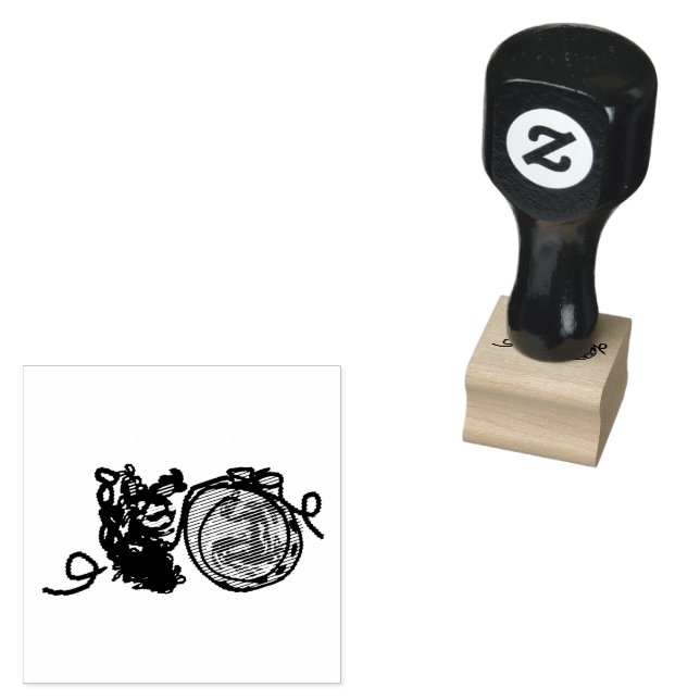 Schwarze Katze Freude Herbst  Gummistempel (Stempel)
