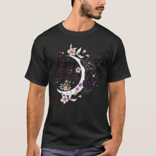 Schwarze Katze Frohes Halloween Hexe Vollmond Katz T-Shirt