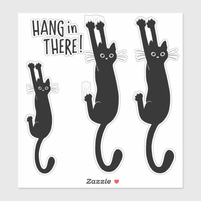 Schwarze Katze | Funny Kitty Vinyl Stickers Aufkleber (Blatt)