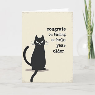 Schwarze Katze Geburtstags-Grußkarte Karte