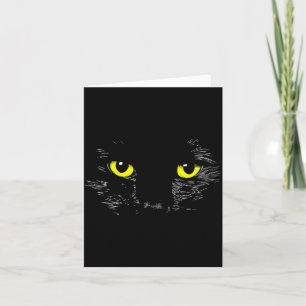 Schwarze Katze gelbe Augen Kätzchengesicht Hallowe Karte