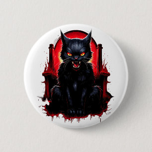 Schwarze Katze Gelbe Augen Katzen Wut Button