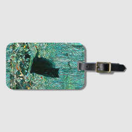 Schwarze Katze Gepäckanhänger