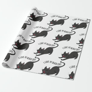 Schwarze Katze Geschenkpapier