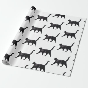 Schwarze Katze Geschenkpapier