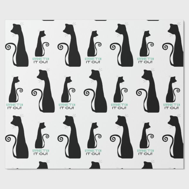 Schwarze Katze Geschenkpapier (Flach)