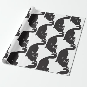 Schwarze Katze Geschenkpapier