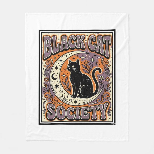 Schwarze Katze Gesellschaft Katze Schwarze Katze V Fleecedecke (Vorderseite)