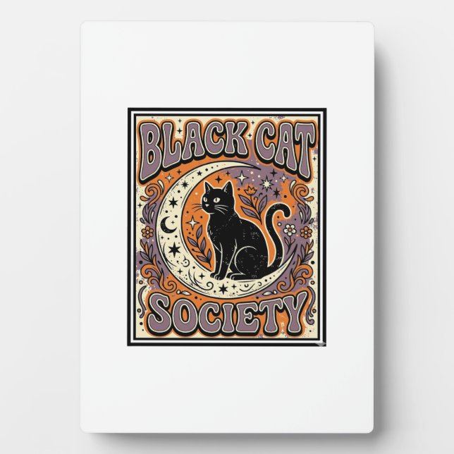 Schwarze Katze Gesellschaft Katze Schwarze Katze V Fotoplatte (Vorderseite)