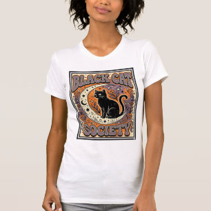 Schwarze Katze Gesellschaft Katze Schwarze Katze V T-Shirt