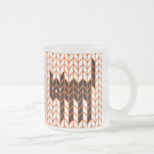 SCHWARZE KATZE GESTRICKT Frostglas-Tasse Mattglastasse