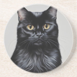 Schwarze Katze Getränkeuntersetzer