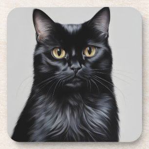 Schwarze Katze Getränkeuntersetzer