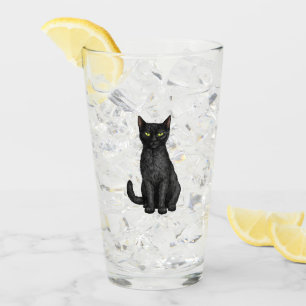 Schwarze Katze Glas