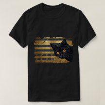 Schwarze Katze Goldfolie Streifen Pfotenabdruck Ku