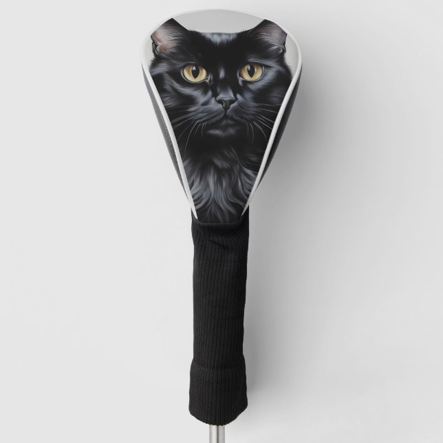 Schwarze Katze Golf Headcover (Vorderseite)