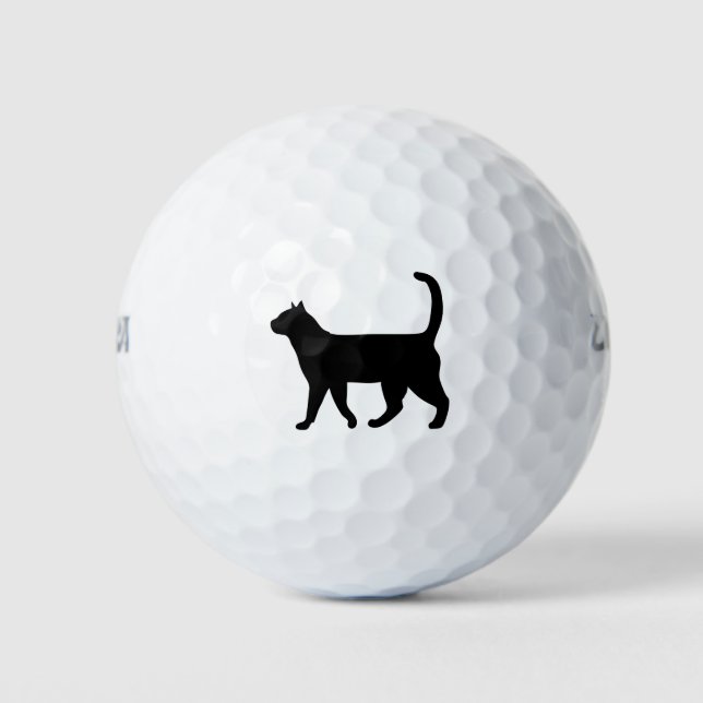 Schwarze Katze Golfball (Vorderseite)