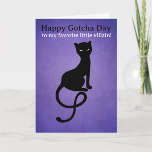 Schwarze Katze Gotcha Day Karte - Lustige Void-Kat