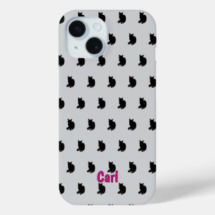 Schwarze Katze (grau) Case-Mate iPhone Hülle