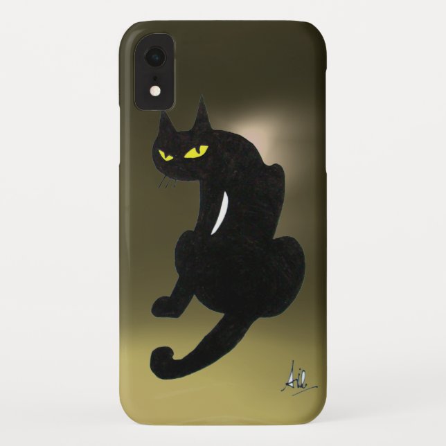 SCHWARZE KATZE grau Case-Mate iPhone Hülle (Rückseite)