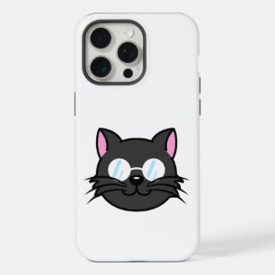 Schwarze Katze Graue Katze mit Brille iPhone 15 Pro Max Hülle