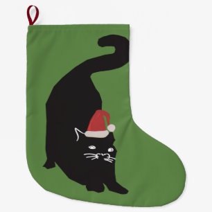 Schwarze Katze Großer Weihnachtsstrumpf