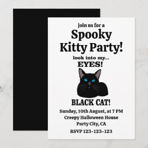 Schwarze Katze Gruselige Kitty-Party Schwarze Katz Einladung