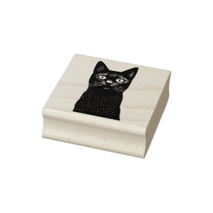 Schwarze Katze Gummistempel