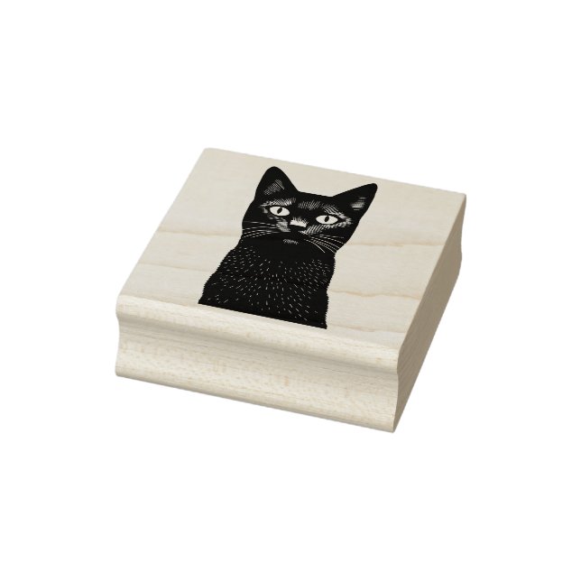 Schwarze Katze Gummistempel (Stempel)