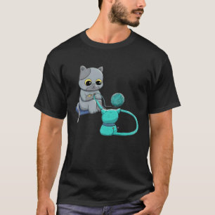 Schwarze Katze Häkeln Weil Mord Falsch Häkeln Ist T-Shirt