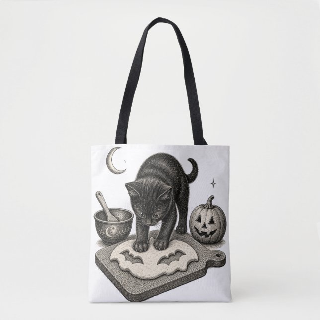 Schwarze Katze Halloween Backen (Vorderseite)