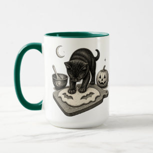 Schwarze Katze Halloween Backen Tasse