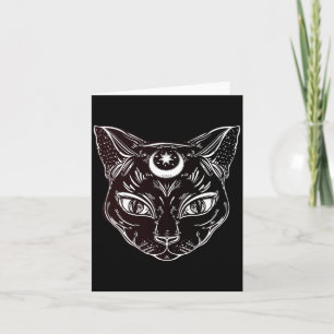 Schwarze Katze Halloween Boho Karte