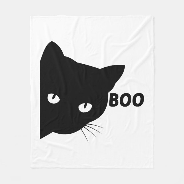 Schwarze Katze, Halloween-Geschenkkatzen Fleecedecke (Vorderseite)