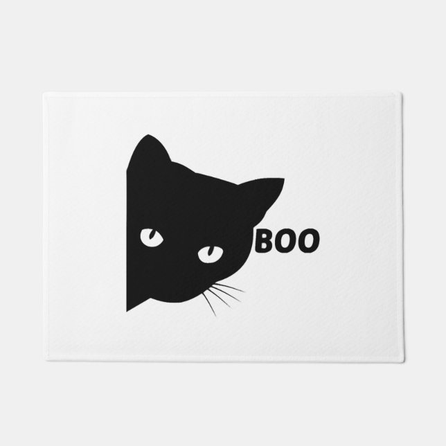 Schwarze Katze, Halloween-Geschenkkatzen Fußmatte (Vorderseite)