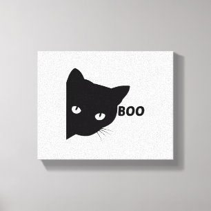 Schwarze Katze, Halloween-Geschenkkatzen Leinwanddruck