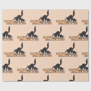 Schwarze Katze Halloween Geschenkpapier