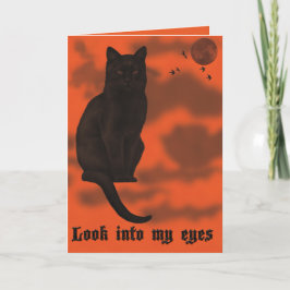 Schwarze Katze Halloween Karte