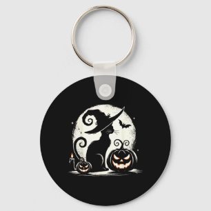 Schwarze Katze Halloween Katzenliebhaber Schlüsselanhänger